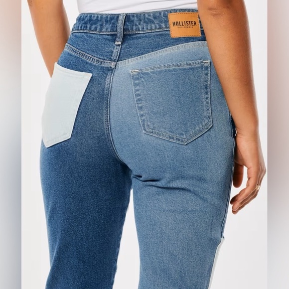 NWOT Hollister High-Rise Patchwork Mom Jeans - Picture 2 of 9